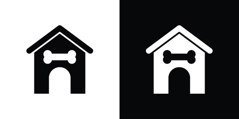 Pet house icon simple graphics set