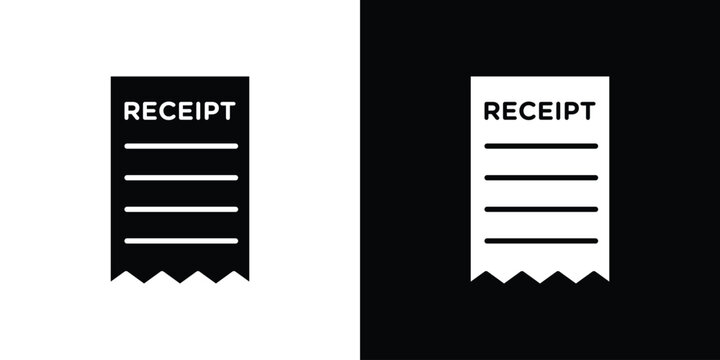 Receipt icon simple graphics set