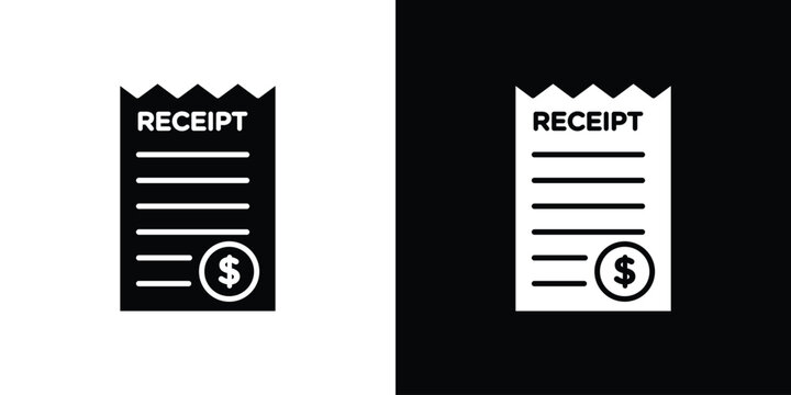 Receipt icon simple graphics set
