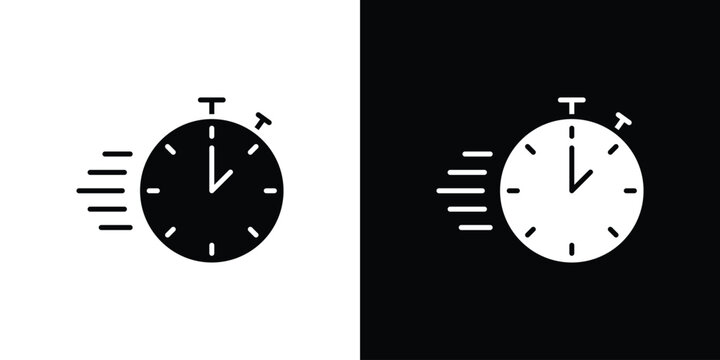 Time fast icon simple graphics set