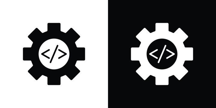 Web development icon simple graphics set