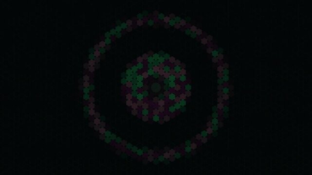 Green and purple concentric circles pulsing softly against a seamless looping background.