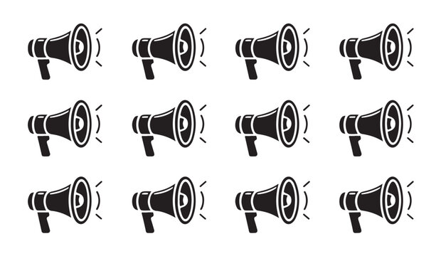 Bullhorn megaphone icon pattern for marketing advertising promotion announcement and loud volume communication.