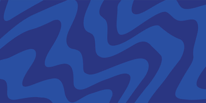 Abstract blue liquid wavy vector background with dynamic overlapping fluid lines psychedelic groovy pattern for modern banner and wallpaper