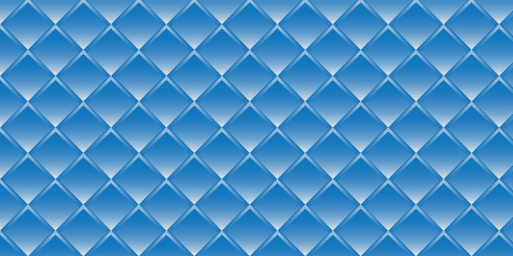 Abstract blue geometric vector background with 3d diamond square pattern seamless look grid and glossy light reflections for presentation