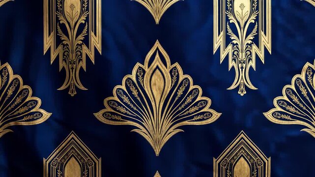 Close-up of luxurious textiles with intricate design.