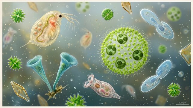 A Vibrant Microscopic Aquatic Ecosystem
Diversity of Plankton in a Single Frame
The Hidden World of Freshwater Microorganisms