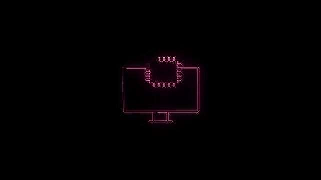 Processor icon Vector logo sign.Thin line illustration Integrated circuit. Computer, phone processor.