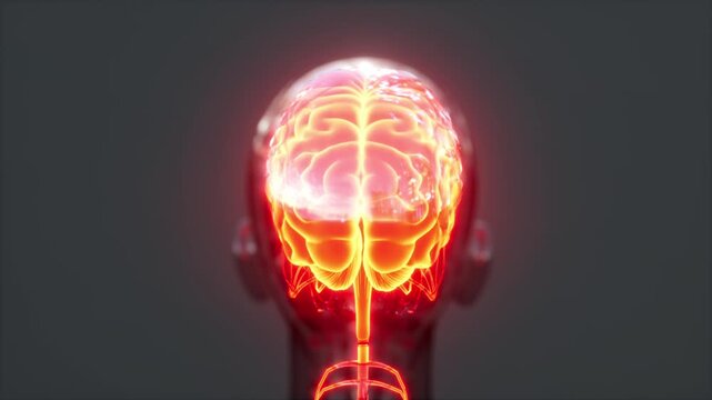 Human Brain Anatomy Medical Animation 4K Healthcare Concept