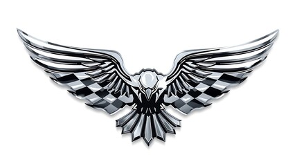 Fototapeta premium Metallic Eagle Emblem With Open Wings