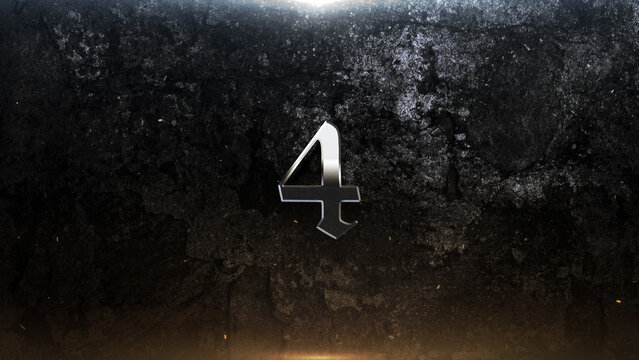 Countdown Dramatic Metallic Number On Dark Grungy Medieval Gothic Rock Metal Movie Grunge Action Cinematic Title Trailer Background