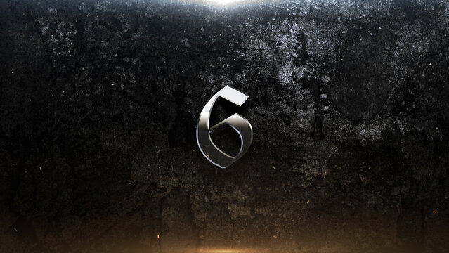 Countdown Dramatic Metallic Number On Dark Grungy Medieval Gothic Rock Metal Movie Grunge Action Cinematic Title Trailer Background