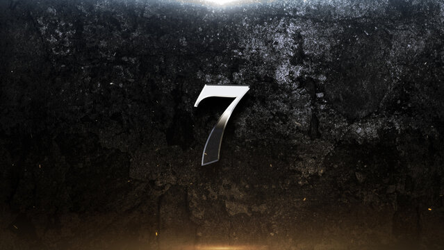 Countdown Dramatic Metallic Number On Dark Grungy Medieval Gothic Rock Metal Movie Grunge Action Cinematic Title Trailer Background