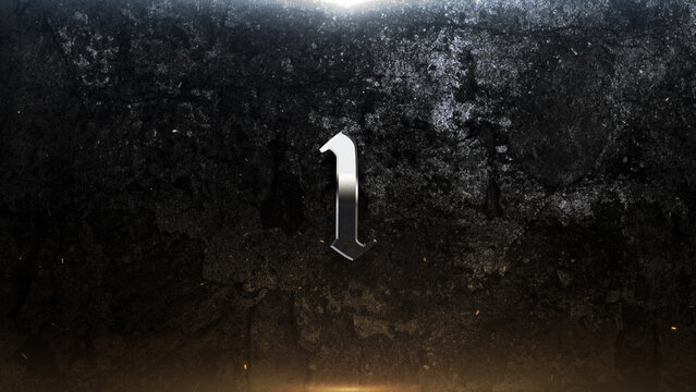 Countdown Dramatic Metallic Number On Dark Grungy Medieval Gothic Rock Metal Movie Grunge Action Cinematic Title Trailer Background
