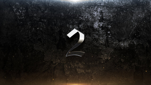 Countdown Dramatic Metallic Number On Dark Grungy Medieval Gothic Rock Metal Movie Grunge Action Cinematic Title Trailer Background