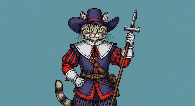 Feline Musketeer's Vigil