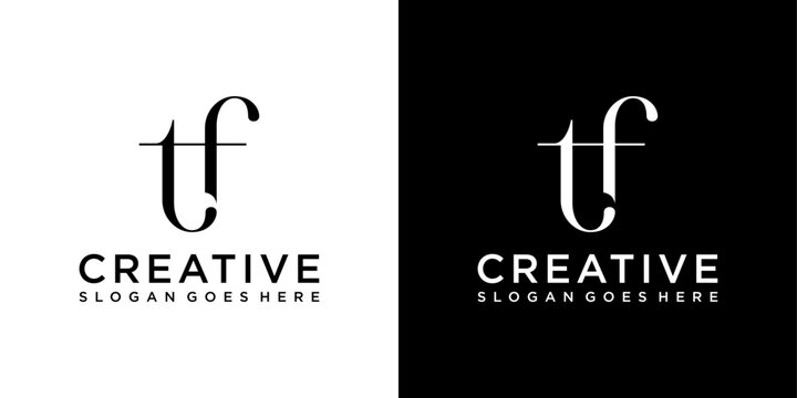 TF or FT initial letter logo design vector template