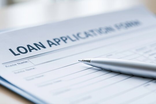 Close-up of Loan Application Form with Pen, Ready for Approval and Financial Documentation