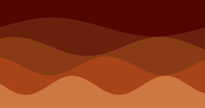 Abstract wavy brown background vector illustration with smooth layered waves in shades of chocolate coffee and caramel