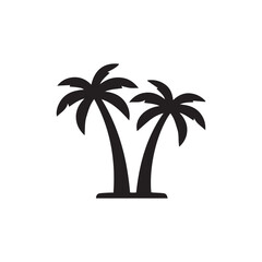 Fototapeta premium Palm Tree Icon Monochrome Vector Design
