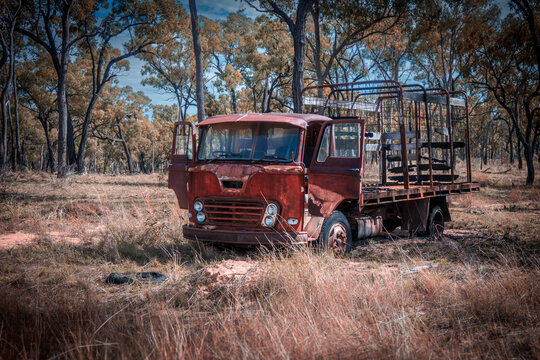 Abandoned burnt out truck