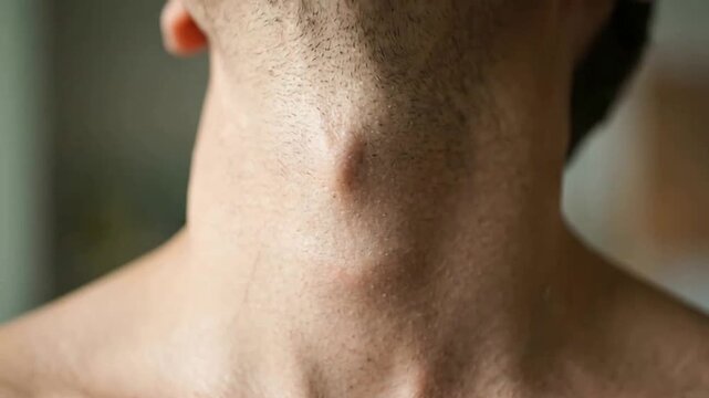 Close-up of Male Neck and Shoulders with Natural Skin Texture
