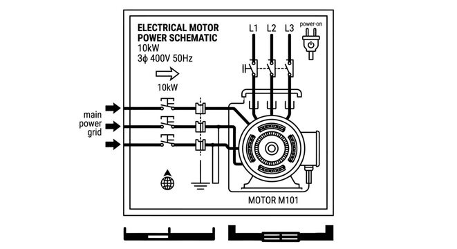 Electrical motor power schematic wiring diagram with schematic, electrical
