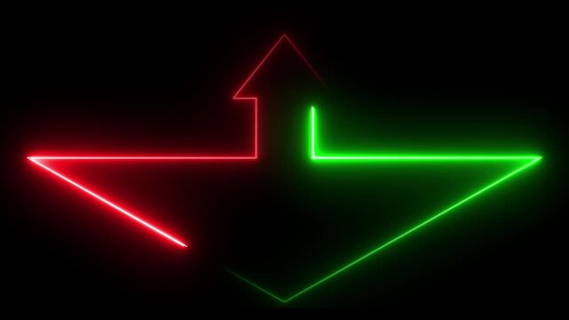 Neon Arrow Pointer Business Growth and Success Animation Video 4 k...