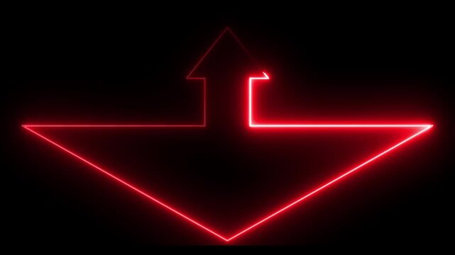 Neon Arrow Pointer Business Growth and Success Animation Video 4 k...