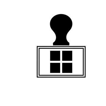 Black stamp with four squares