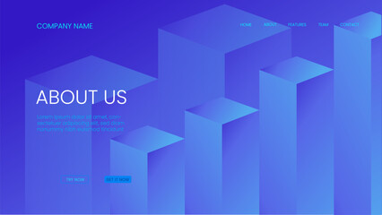 Fototapeta premium Landing Page Isometric Bar Chart Illustration