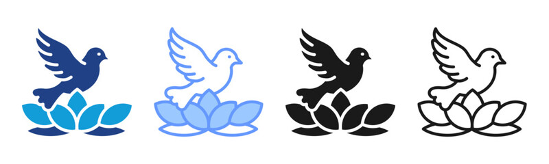 Fototapeta premium Inner Peace icon set multiple style collection