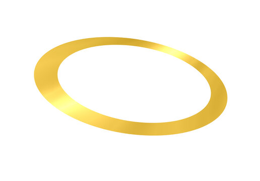 Luxury Thin Gold Ellipse Frame Design Element PNG Isolated on Transparent Background