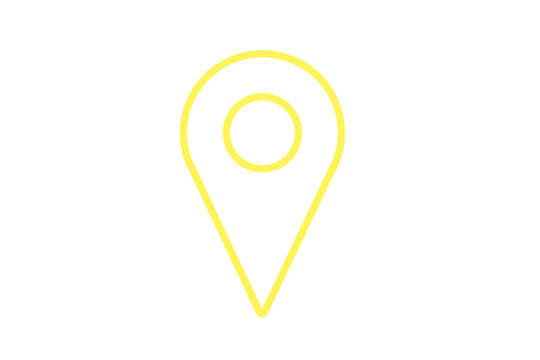 yellow map pointer icon isolated on transparent background
