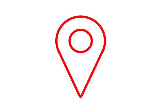 red location pin outline icon transparent background png file type stock photo