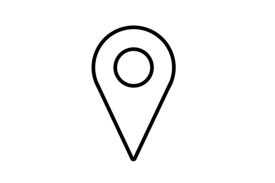 black map navigation location pointer icon outline transparent background