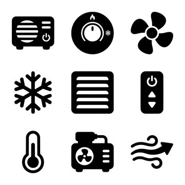 Set of Climate Control and Air Conditioning Icons