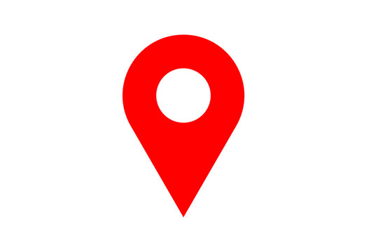 red map location pointer icon transparent background
