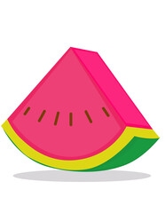 Cartoon isolated melon. Ripe watermelon and juicy watermelons slice, whole and sliced red fresh delicious piece tasty water melons fruit vector illustration.