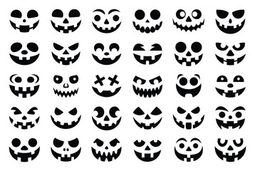 ハロウィーン向けの怖くて面白いジャック・オー・ランタンの顔コレクション © ThephotoLab