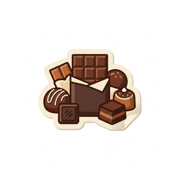 Assorted Chocolate Bars and Sweets Illustration.