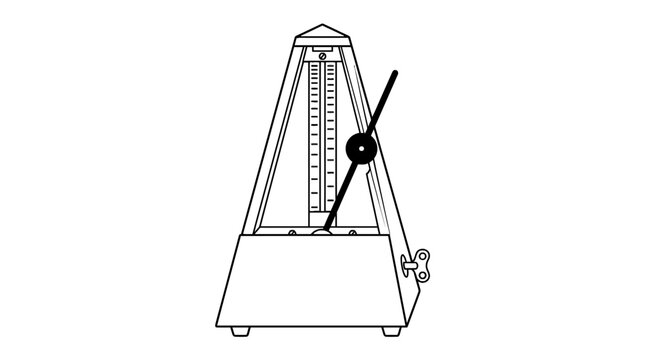 Mechanical metronome with pendulum for music rhythm and tempo