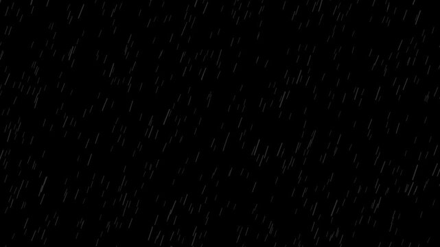 Rainfall storm on black background