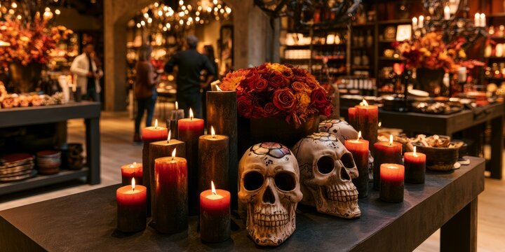 Mexican Day of the Dead Display in Boutique