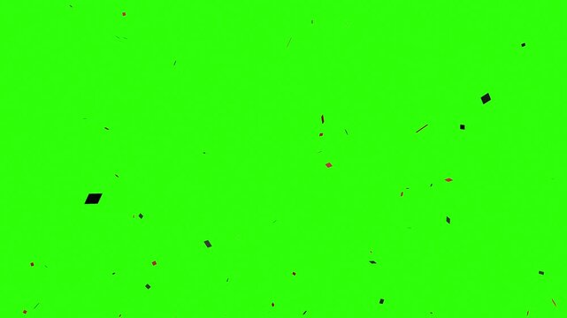 Confetti Burst Explosion Bursting on Chroma Key Green Screen Overlay Background Animation.