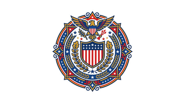 Detailed Emblem Of United States Federal Bureau Seal.