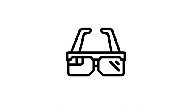 3D glasses animated icon