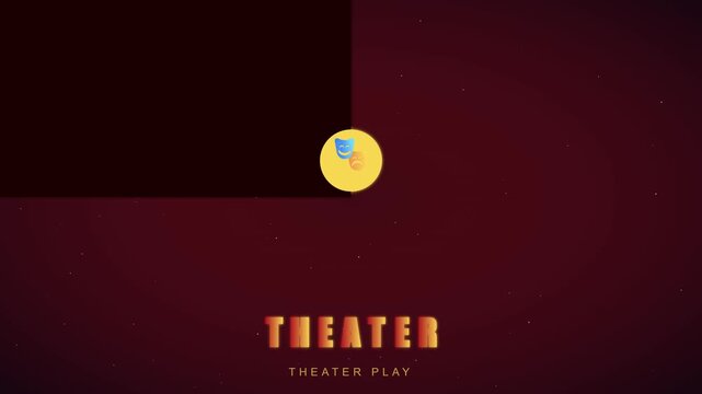 Theater play motion with comedy and tragedy masks animation 4k drama