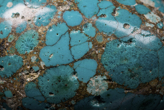 Close-up of Natural Turquoise Stone Texture Background