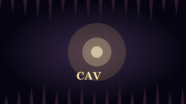 Animated cave text reveal with moving concentric circles and spiky border animation 4k animated text